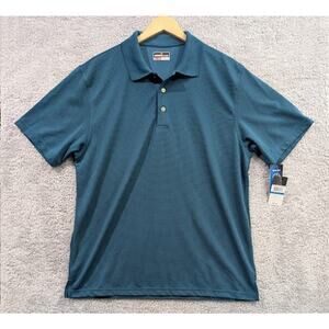 Grand Slam Performance Golf Shirt Men's XL Polo UPF 50 Wicking Deep Teal NWT